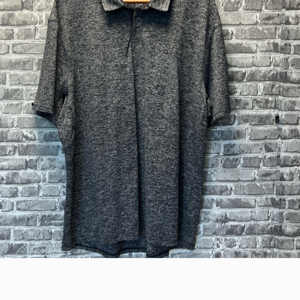 LuLu Lemon Gray Zip-Up Polo Shirt
